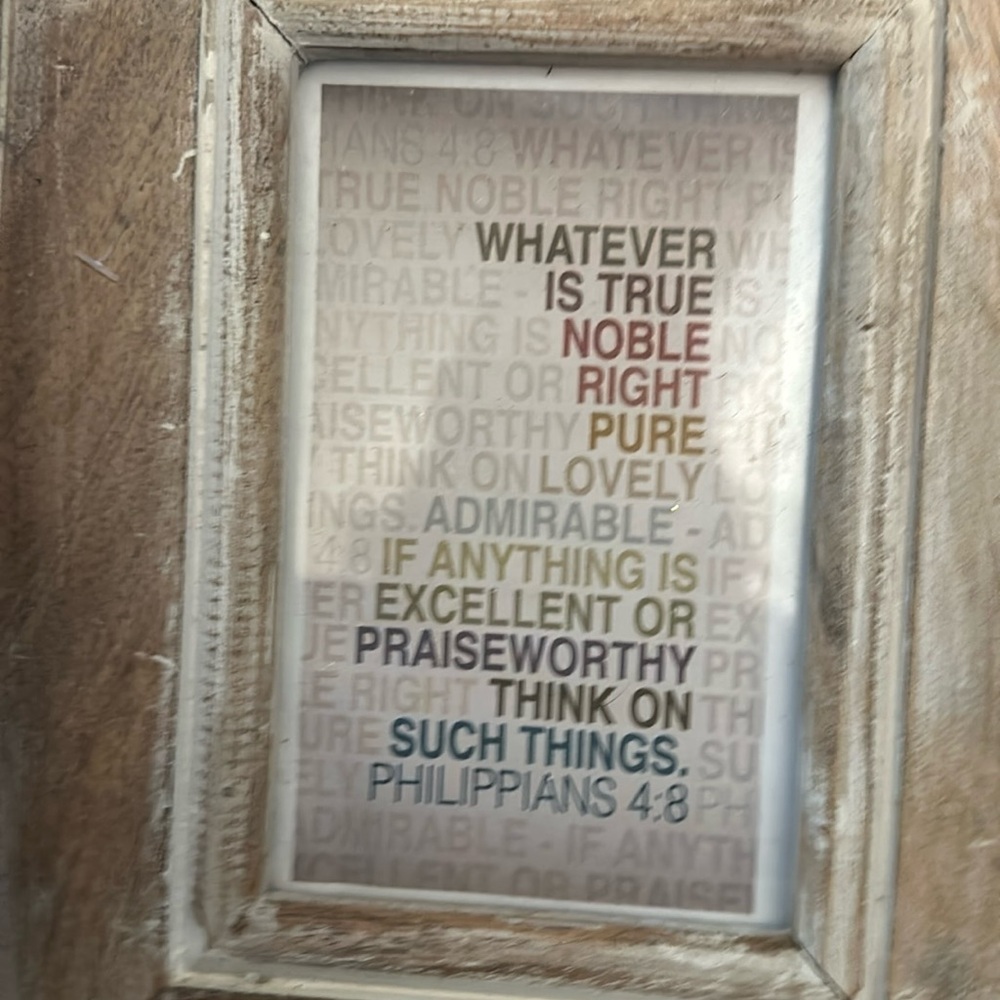6 by9 inch aged white waxed frame